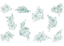 Stickserie - Lilien Lineart